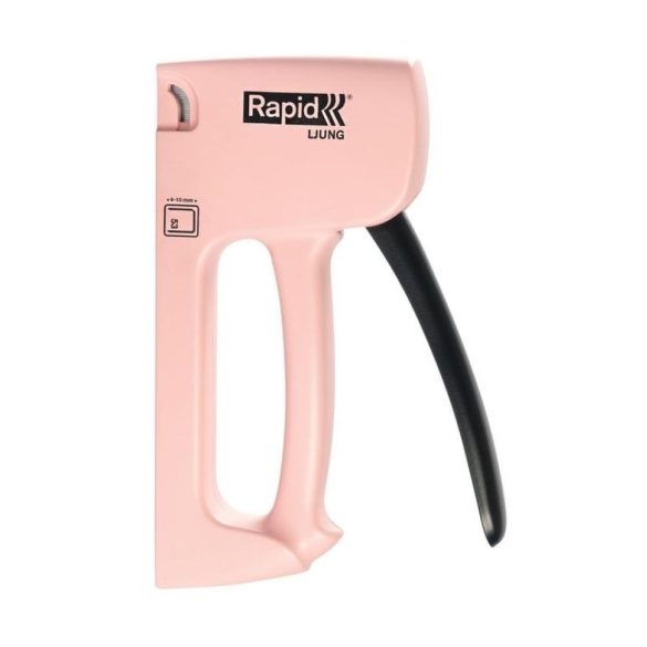 Kézi tűzőgép, Rapid Spirit of Sweden Ljung R53, rózsaszín, 4–10 mm kapocshossz, 53-as kapcsokhoz, műanyag burkolat, acél mechanika, kárpitos