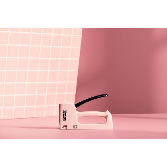 Kézi tűzőgép, Rapid Spirit of Sweden Ljung R53, rózsaszín, 4–10 mm kapocshossz, 53-as kapcsokhoz, műanyag burkolat, acél mechanika, kárpitos