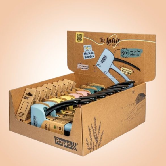 Kézi tűzőgép készlet, Rapid R13, 4-10 mm kapocshossz, 13-as kapcsokhoz, műanyag burkolat, acél mechanika, 8 db-os készlet, kárpitos