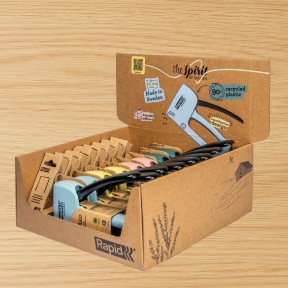 Kézi tűzőgép készlet, Rapid R13, 4-10 mm kapocshossz, 13-as kapcsokhoz, műanyag burkolat, acél mechanika, 8 db-os készlet, kárpitos