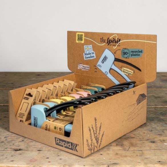 Kézi tűzőgép készlet, Rapid R13, 4-10 mm kapocshossz, 13-as kapcsokhoz, műanyag burkolat, acél mechanika, 8 db-os készlet, kárpitos