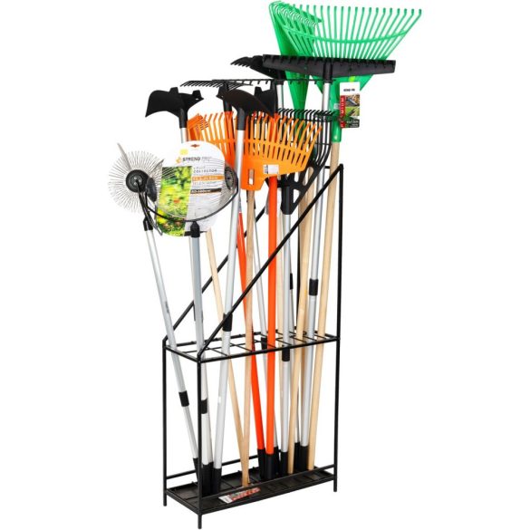 Szerszámtartó állvány, Strend Pro Garden, fekete, 60 x 24 x 120 cm, helytakarékos, univerzális