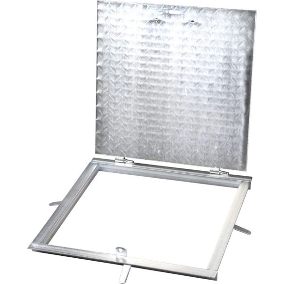 Fém aknafedlap, Strend Pro MC60, ezüst, 600 x 600 mm, zárható, lemezvastagság: 3 mm, csúszásgátló felület, UV-álló, 150 kg teherbírás