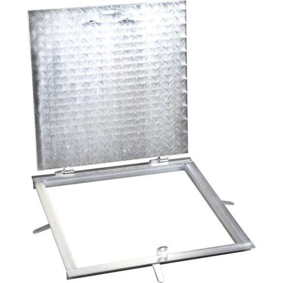 Fém aknafedlap, Strend Pro MC60, ezüst, 600 x 600 mm, zárható, lemezvastagság: 3 mm, csúszásgátló felület, UV-álló, 150 kg teherbírás