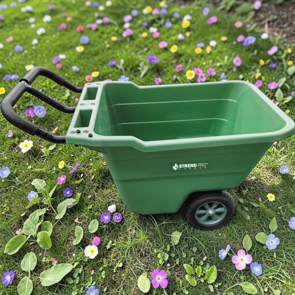 Kétkerekű kocsi, Strend Pro, Handy, 90 l, zöld, 78 × 56 × 40 cm, 50 kg teherbírás, szórásra is alkalmas