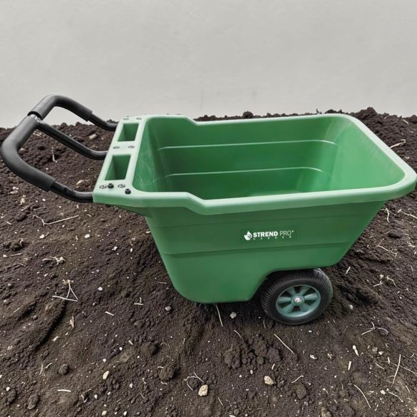 Kétkerekű kocsi, Strend Pro, Handy, 90 l, zöld, 78 × 56 × 40 cm, 50 kg teherbírás, szórásra is alkalmas