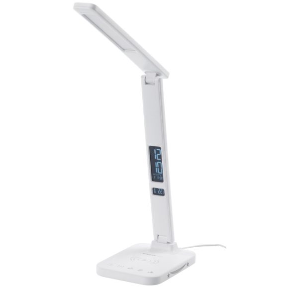 Asztali lámpa, Strend Pro, 17,5 × 13 × 37 cm, vezeték nélküli töltés, 10 W, érintésvezérlés, LCD kijelző, 5 fényerő, 5 színhőmérséklet, LED 500 lm