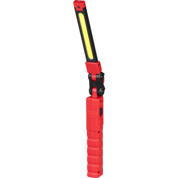 Munkalámpa, Strend Pro Worklight F05D333, piros, 19,5–36 cm, COB LED, 6 W, USB töltés, akkumulátoros, mágneses tartó, 230°-ban forgatható fej