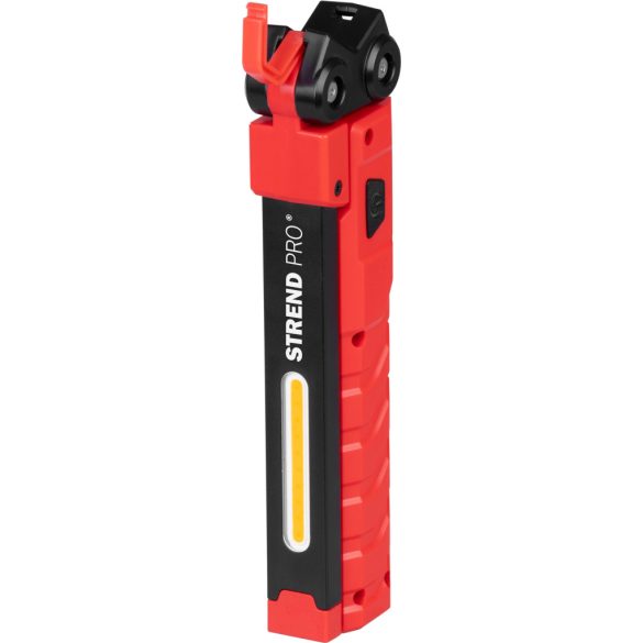 Munkalámpa, Strend Pro Worklight F05D333, piros, 19,5–36 cm, COB LED, 6 W, USB töltés, akkumulátoros, mágneses tartó, 230°-ban forgatható fej