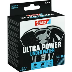   Ragasztószalag, Tesa Ultra Power Under Water, fekete, 5 cm x 1,5 m, erős, vízálló, UV-álló, időjárásálló, extra vastag