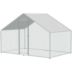 Tyúkól, Strend Pro Garden, 3 x 2 x 2 m, horganyzott acél, PVC bevonat, UV-álló ponyva, finom hálós, talajhoz rögzíthető, 1/1 fedés