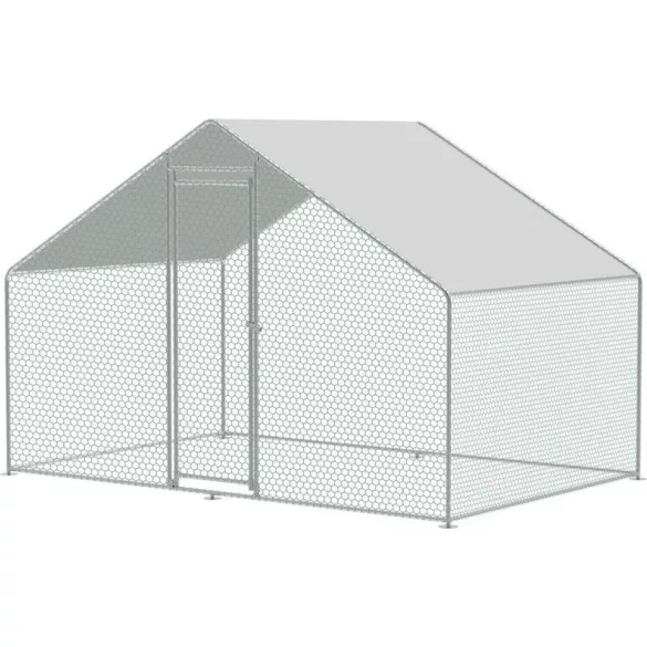 Tyúkól, Strend Pro Garden, 3 x 2 x 2 m, horganyzott acél, PVC bevonat, UV-álló ponyva, finom hálós, talajhoz rögzíthető, 1/1 fedés