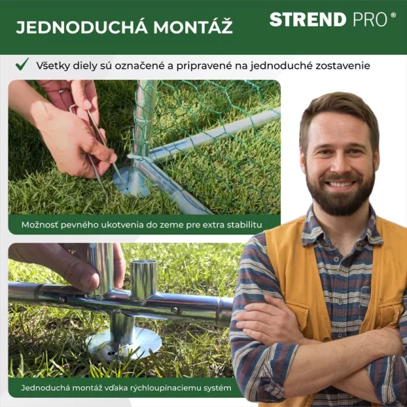 Tyúkól, Strend Pro Garden, 3 x 2 x 2 m, horganyzott acél, PVC bevonat, UV-álló ponyva, finom hálós, talajhoz rögzíthető, 1/1 fedés