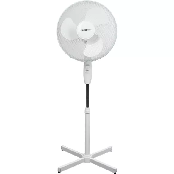 Álló ventilátor, Strend Pro, fehér, 45 W, átmérő: 40 cm, 2 sebességfokozat, teleszkópos, magasság: 100-120 cm