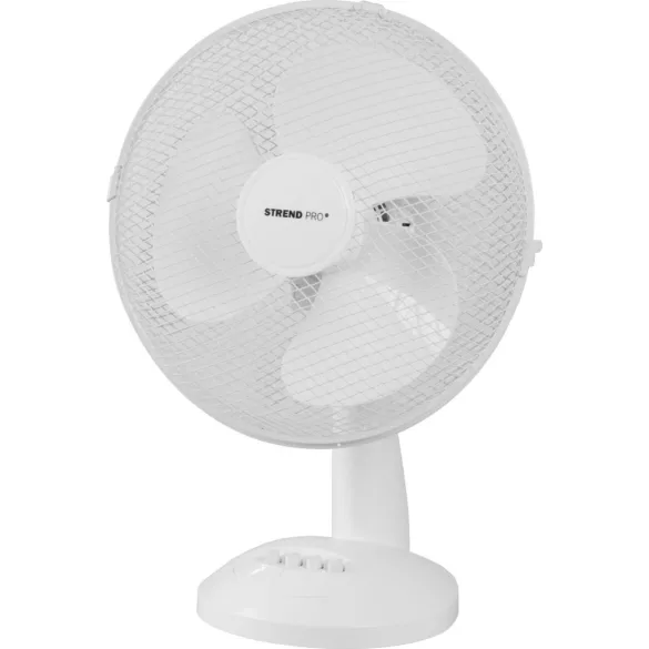 Asztali ventilátor, Strend Pro, fehér, 45 W, átmérő: 30 cm, 2 sebességfokozat, magasság: 48 cm
