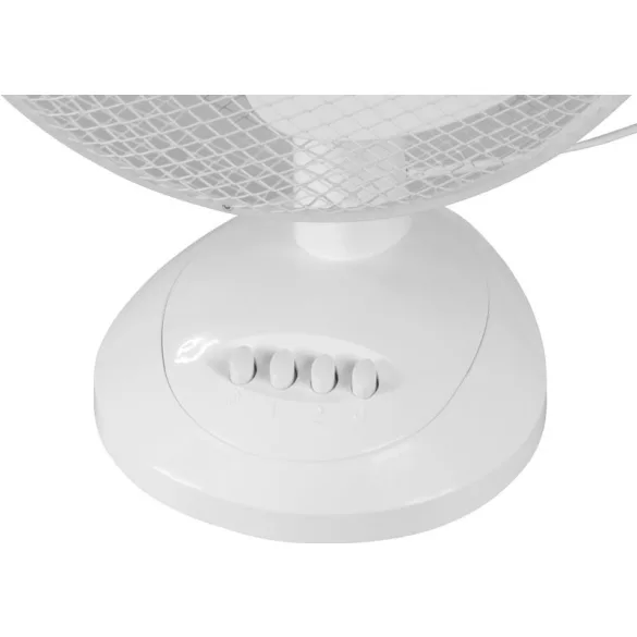 Asztali ventilátor, Strend Pro, fehér, 45 W, átmérő: 30 cm, 2 sebességfokozat, magasság: 48 cm