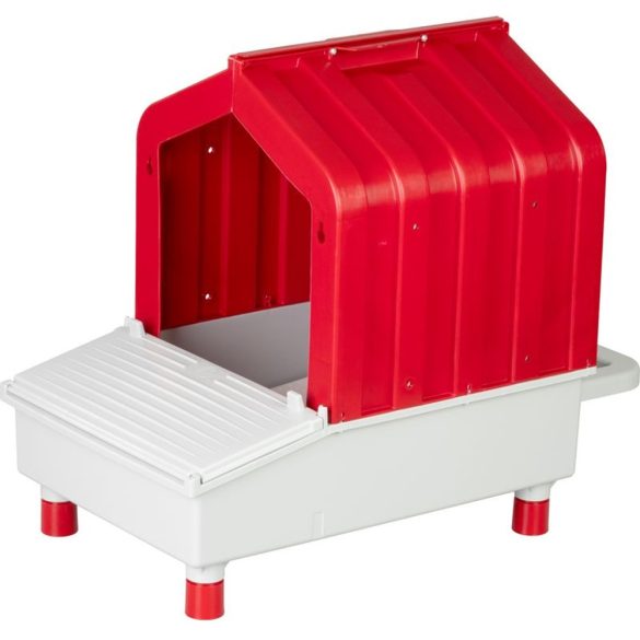 Tojófészek, Novital, 33 × 18,5 × 64,5 cm, piros/szürke, 1 rekeszes, műanyag, 1 tojótyúk számára, levehető fedéllel