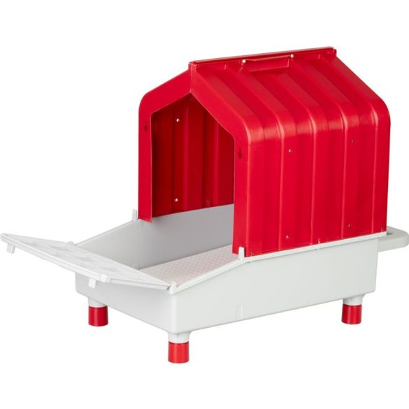 Tojófészek, Novital, 33 × 18,5 × 64,5 cm, piros/szürke, 1 rekeszes, műanyag, 1 tojótyúk számára, levehető fedéllel