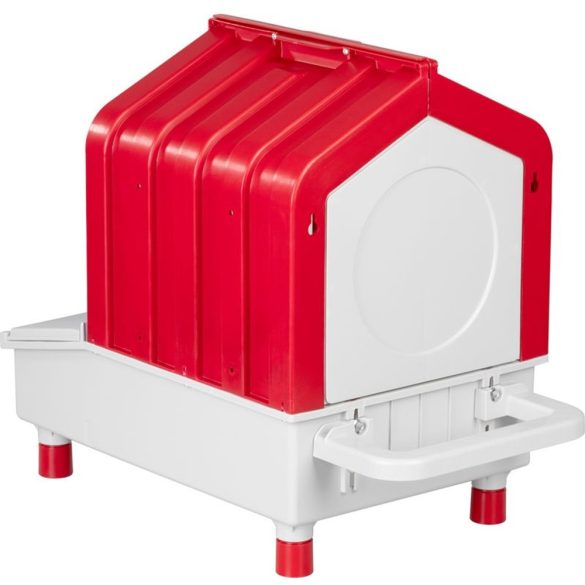 Tojófészek, Novital, 33 × 18,5 × 64,5 cm, piros/szürke, 1 rekeszes, műanyag, 1 tojótyúk számára, levehető fedéllel