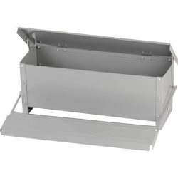   Baromfi etető, Strend Pro Garden, 10 kg kapacitás, 50 × 34 × 17 cm, automata, taposó mechanizmus, horganyzott