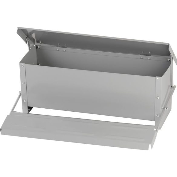 Baromfi etető, Strend Pro Garden, 10 kg kapacitás, 50 × 34 × 17 cm, automata, taposó mechanizmus, horganyzott