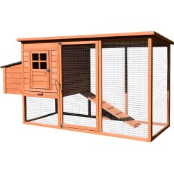   Tyúkól, Strend Pro Garden, 2 × 0,755 × 1,03 m, fából készült, időjárásálló tetővel, dróthálóval, rámpával, kifutóval, 1/1 fedés