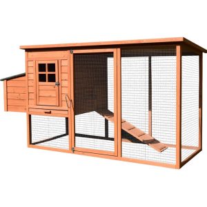 Tyúkól, Strend Pro Garden, 2 × 0,755 × 1,03 m, fából készült, időjárásálló tetővel, dróthálóval, rámpával, kifutóval, 1/1 fedés