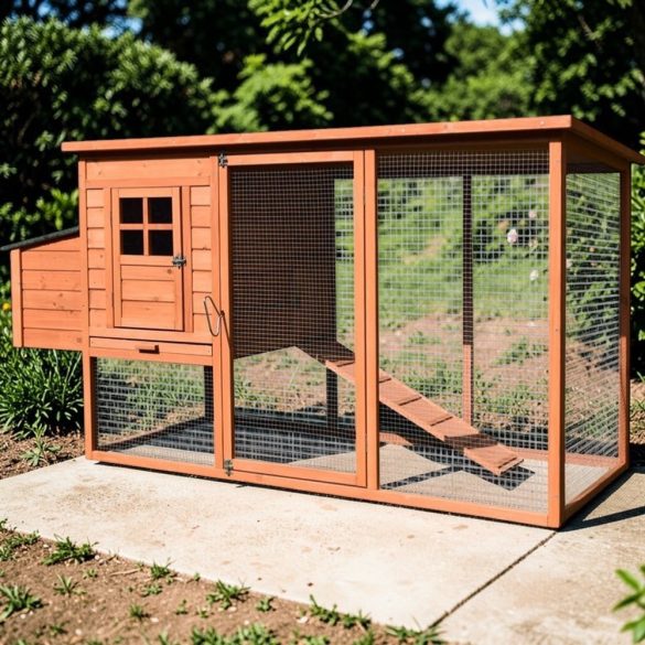 Tyúkól, Strend Pro Garden, 2 × 0,755 × 1,03 m, fából készült, időjárásálló tetővel, dróthálóval, rámpával, kifutóval, 1/1 fedés