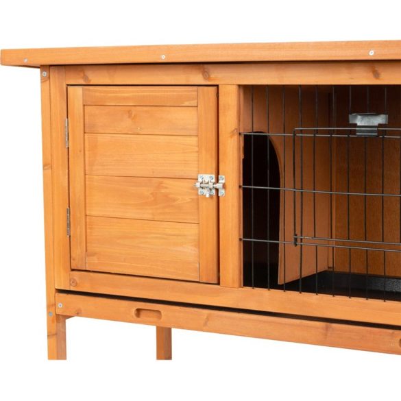 Nyúlketrec, Strend Pro Garden, 91,5 x 45 x 70 cm, fából készült, dróthálós kifutó, felnyitható tető, kihúzható fiók, emelt lábak