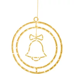   Karácsonyi dekoráció, MagicHome Vianoce, harang, 32,5 x 36 cm, 80 db melegfehér LED, műanyag, elemes (3 x AA)