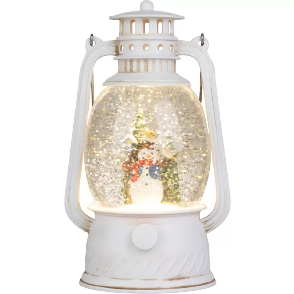MagicHome karácsonyi dekoráció, lámpás, 1 melegfehér LED, 12 x 10 x 20,5 cm, fehér