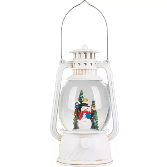 MagicHome karácsonyi dekoráció, lámpás, 1 melegfehér LED, 12 x 10 x 20,5 cm, fehér