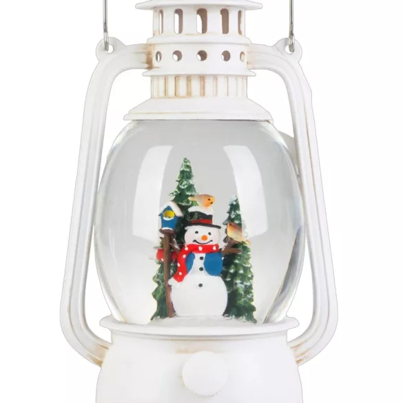 MagicHome karácsonyi dekoráció, lámpás, 1 melegfehér LED, 12 x 10 x 20,5 cm, fehér