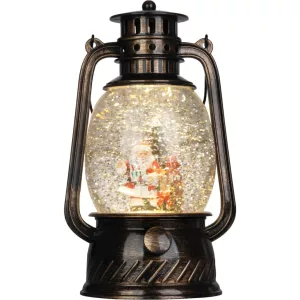 MagicHome karácsonyi dekoráció, lámpás, 1 melegfehér LED, 12 x 10 x 20,5 cm, fekete
