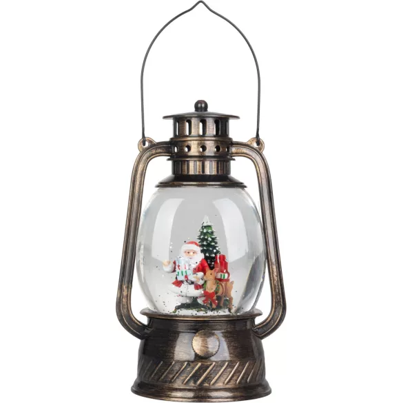 MagicHome karácsonyi dekoráció, lámpás, 1 melegfehér LED, 12 x 10 x 20,5 cm, fekete