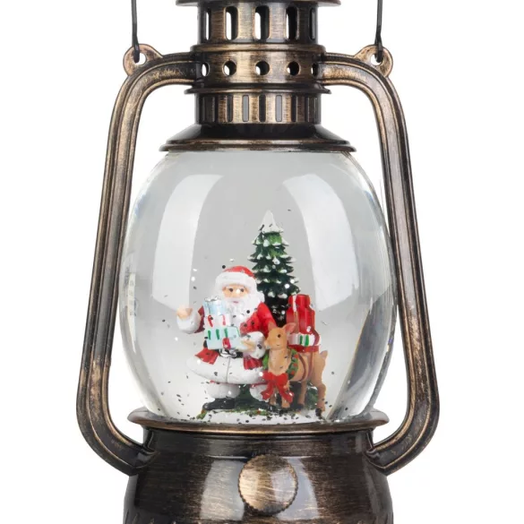 MagicHome karácsonyi dekoráció, lámpás, 1 melegfehér LED, 12 x 10 x 20,5 cm, fekete