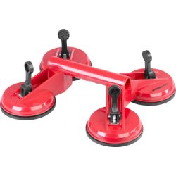   Tapadókorongos üvegtartó, Strend Pro CUP-182, piros, átmérő: 11,5 cm, 4 tapadókorong, 120 kg teherbírás, ABS műanyag, gumi