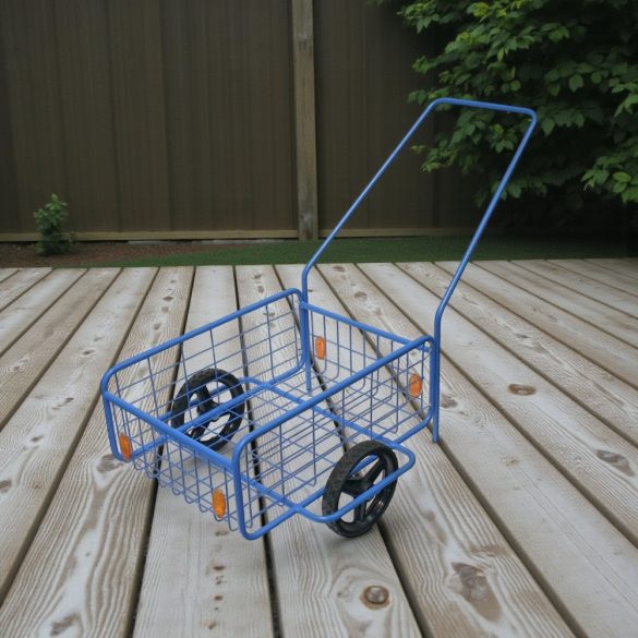 Kétkerekű kocsi, RDV 5 / Rapid 5, kék, 61,8 x 41,8 x 23,2 cm, 80 kg teherbírás, 24 cm tömör kerekek, kétkerekű, kivehető fogantyú, golyóscsapágyas