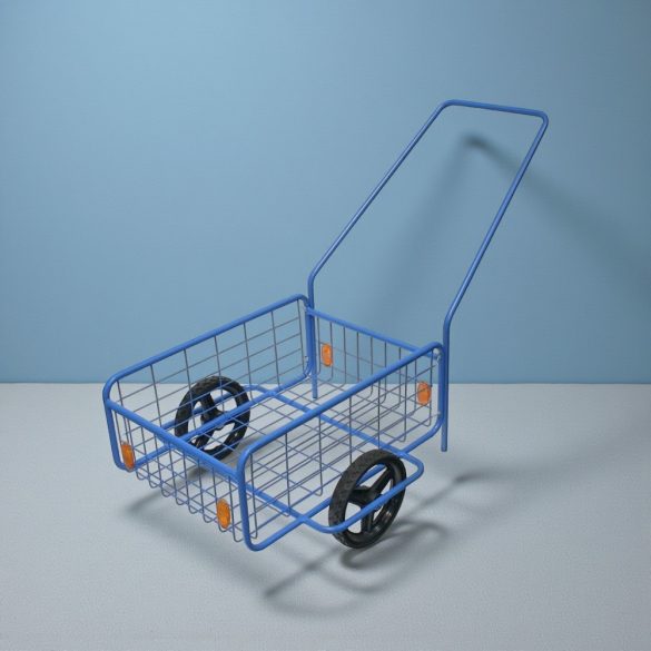 Kétkerekű kocsi, RDV 5 / Rapid 5, kék, 61,8 x 41,8 x 23,2 cm, 80 kg teherbírás, 24 cm tömör kerekek, kétkerekű, kivehető fogantyú, golyóscsapágyas