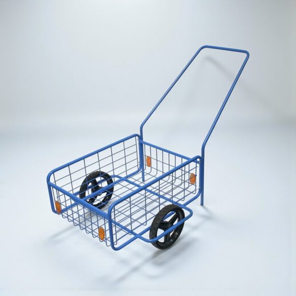 Kétkerekű kocsi, RDV 5 / Rapid 5, kék, 61,8 x 41,8 x 23,2 cm, 80 kg teherbírás, 24 cm tömör kerekek, kétkerekű, kivehető fogantyú, golyóscsapágyas