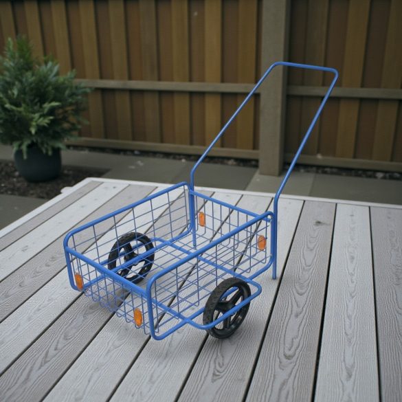 Kétkerekű kocsi, RDV 5 / Rapid 5, kék, 61,8 x 41,8 x 23,2 cm, 80 kg teherbírás, 24 cm tömör kerekek, kétkerekű, kivehető fogantyú, golyóscsapágyas