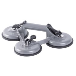   Tapadókorongos üvegtartó, Strend Pro CUP-785, szürke, átmérő: 12,7 cm, 3 tapadókorong, 100 kg teherbírás, alumínium, gumi