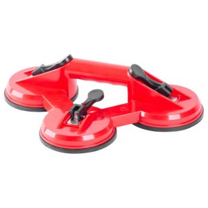 Tapadókorongos üvegtartó, Strend Pro CUP-182, piros, átmérő: 12,7 cm, 3 tapadókorong, 100 kg teherbírás, ABS műanyag, gumi