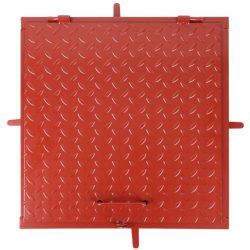   Fém aknafedlap, Strend Pro MC50, bordó, 500 x 500 mm, zárható, lemezvastagság: 3 mm, csúszásgátló felület, UV-álló, 150 kg teherbírás