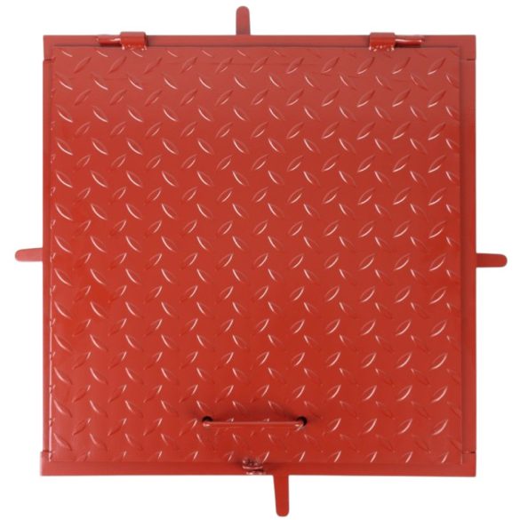 Fém aknafedlap, Strend Pro MC50, bordó, 500 x 500 mm, zárható, lemezvastagság: 3 mm, csúszásgátló felület, UV-álló, 150 kg teherbírás