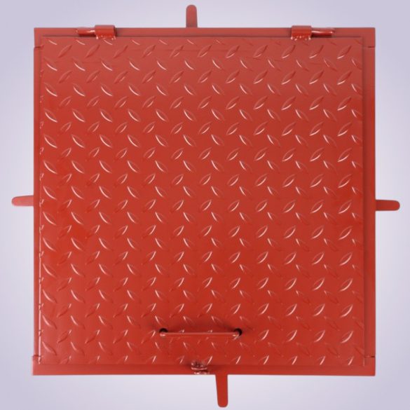 Fém aknafedlap, Strend Pro MC60, bordó, 600 x 600 mm, zárható, lemezvastagság: 3 mm, csúszásgátló felület, UV-álló, 150 kg teherbírás