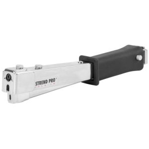 Kézi tűzőgép, Strend Pro Premium HT580, ezüst/fekete, 6–10 mm kapocshossz, C kapcsokhoz, acél mechanika, kalapácsos