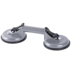 Tapadókorongos üvegtartó, Strend Pro CUP-785, szürke, átmérő: 12,7 cm, 2 tapadókorong, 80 kg teherbírás, alumínium, gumi