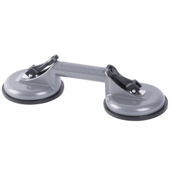 Tapadókorongos üvegtartó, Strend Pro CUP-785, szürke, átmérő: 12,7 cm, 2 tapadókorong, 80 kg teherbírás, alumínium, gumi