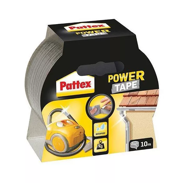 Szalag Pattex® Power Tape, ragasztó, 50 mm, Hossz: 10 m, ezüst
